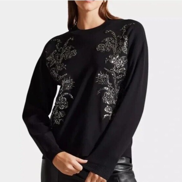 Ted Baker Black Embellished Sequin Sweater - Picture 1 of 16